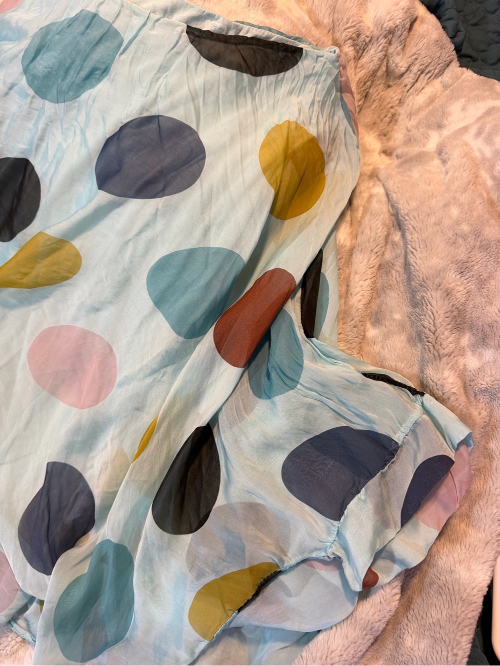 RARE 🔥 Meo Meli Silk Polka Dot Y2K Poncho Style Top - Picture 3 of 5
